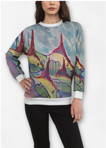 Watercolor fish sweatshirt